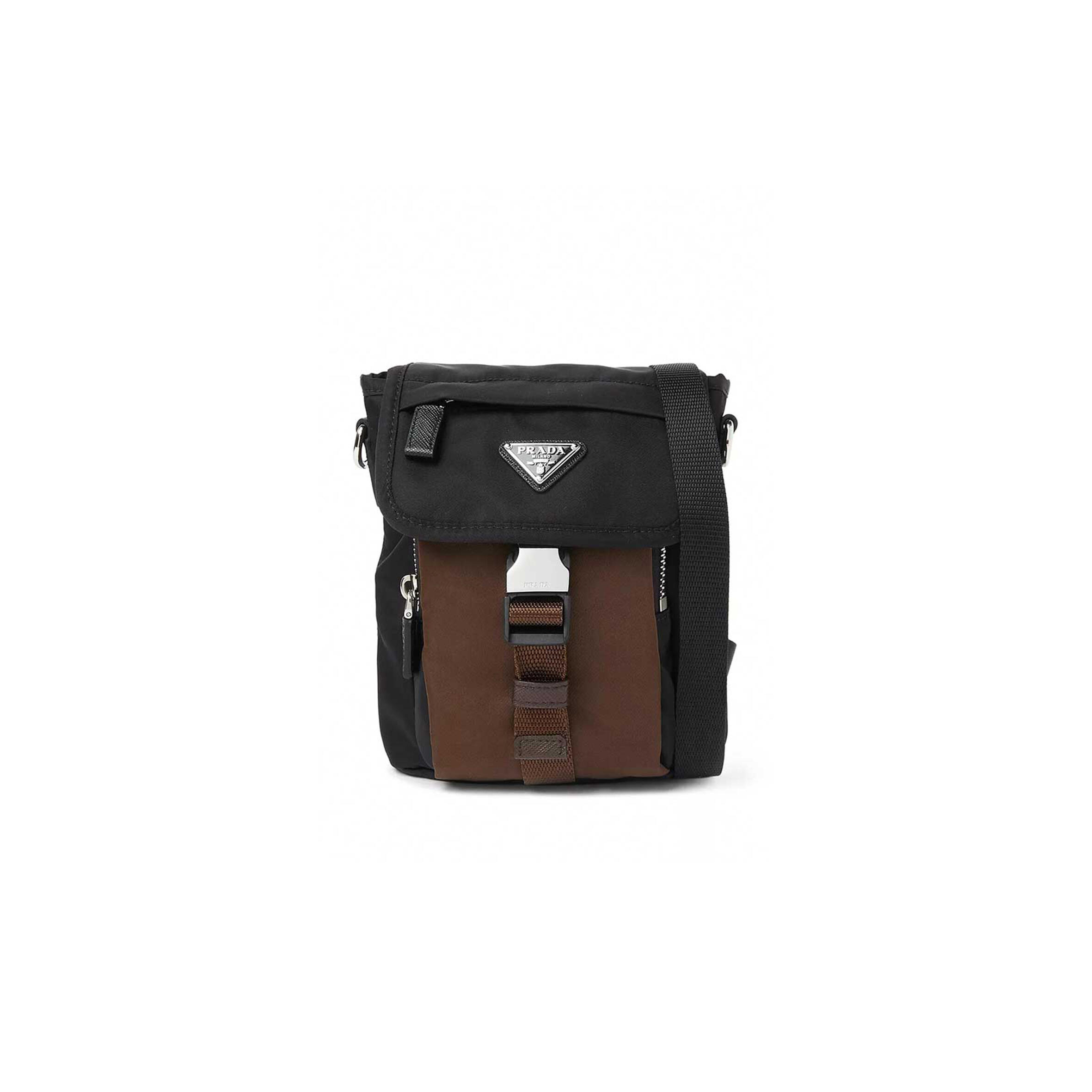 PRADA RE-NYLON AND SAFFIANO LEATHER SMARTPHONE CROSSBODY BAG 2ZT086 (18*14*5cm)
